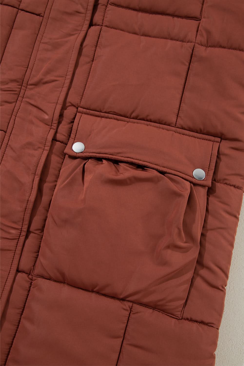 Cozy coffee quilted puffer coat - Love Salve